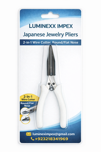 Japanese Stainless Steel 2 in 1 Wire Cutter Jewelry Making <b>Pliers</b> with <b>Round</b> and Flat <b>Nose</b> for Wire Wrapping and Craft Work - Product Image 6