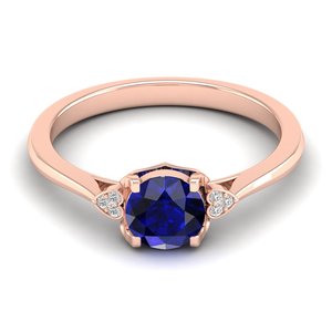 Anillos de Compromiso REYES con Moissanita Certificada GRA, Joyería Fina en Plata de Ley 925 con Gema de Zafiro Azul Natural - Product Image 5