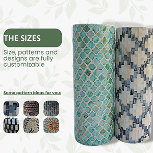 Jacre Support de lampe cylindrique à carreaux Aqua de haute qualité Décoration intérieure Lampe sur pied - Product Image 3