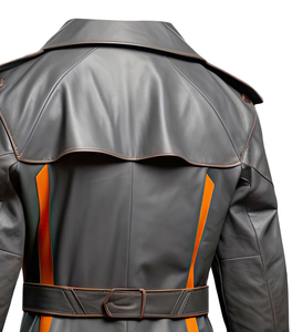 Abrigo de Cuero de Diseño Clásico para Oficina, Abrigos de Cuero Transpirables Vintage Personalizados para Hombre - Product Image 5