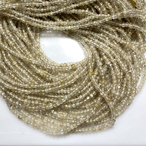 Cuentas de forma de Rondelle facetadas de rutilo dorado, cuentas al por mayor de rutilo Natural para la fabricación de joyas - Product Image 2