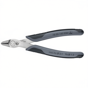 Pince à découper électronique Knipex Super Knips XL avec tête polie XL, poignées multi-composants, en acier INOX, antistatique (ESD) - Product Image 2