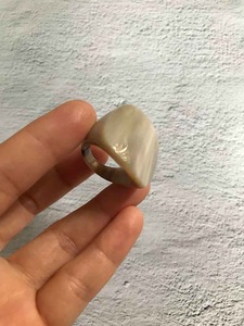 Bague en corne de buffle polie, bijoux pour fête, mariage, anniversaire, vente chaude, couleur corne naturelle - Product Image 4