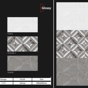 Azulejos de cerámica modernos para interiores, 300x600 mm, para baño y cocina, con acabado brillante o mate, superficie con efecto de azúcar tallado, diseño de lujo para paredes interiores. - Product Image 1