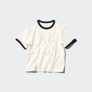 AIRism Ringer เสื้อยืดแขนสั้นสำหรับผู้ชาย, เสื้อยืดคอกลมทรงหลวมสำหรับใส่ออกกำลังกาย - Product Image 2