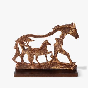 Décoration de bureau à domicile Petite taille Plaqué Bronze Vintage Fait à la main Cheval de marche Statue Sculpture en métal à bas prix - Product Image 3