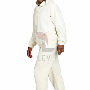 Chándal de lana de color sólido de excelente calidad de fabricante, chándal holgado personalizado, chándal deportivo de algodón para hombre, conjunto Unisex - Product Image 6