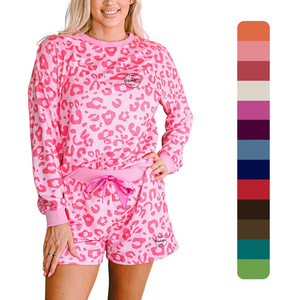 Conjuntos de Sudadera y Pantalones Cortos Sublimados Personalizados, Conjunto Deportivo de Pantalones Cortos para Mujer, Conjunto de Pantalones Cortos Femeninos con Estampado al por Mayor - Product Image 1