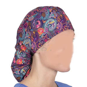 Gorros Quirúrgicos Unisex con Espacio para Cola de Caballo, Gorros de Enfermera Cómodos para Cabello Largo, Gorro Bouffant Elegante 100% Algodón Transpirable para Playa y Exteriores - Product Image 1