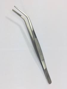 Chef placage pince à épiler en acier inoxydable argent Angle pince à épiler de cuisine régulière salade nourriture décoration pince à épiler culinaire - Product Image 3