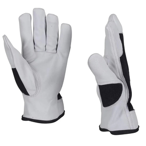 Gants de conduite pour chauffeurs de camion en cuir de vachette naturel blanc de qualité supérieure, durables et souples, design personnalisé, gants de sécurité pour le travail industriel - Product Image 5