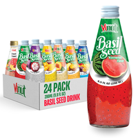 Prix de gros Boisson au jus de basilic pastèque 280ml (9.8 floz) Usine du Vietnam | Échantillon gratuit de sucre de marque privée
