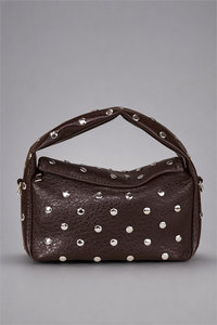 Bolso de Hombro con Tachuelas para Mujer, con Logotipo Personalizado, OEM, Lona Marrón, Cierre de Cremallera Impermeable, Bolso Casual, ODM, Marca Privada, Moda - Product Image 2