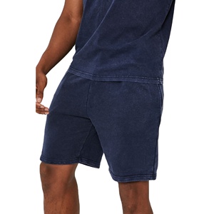 Venta al por mayor High Street Men's Gym Shorts Heavyweight Cotton Fleece Transpirable Sports Sweat Shorts Eco-Friendly Solid Worsted - Product Image 6