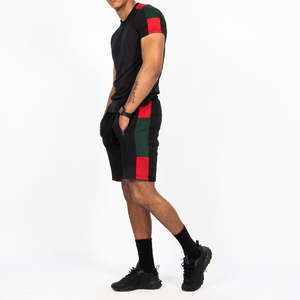 Ensemble de vêtements de rue d'été personnalisés pour hommes, ensemble de t-shirt et short surdimensionné de couleur noire, respirant, de haute qualité, vente en gros - Product Image 5
