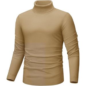 Nouveau gros de haute qualité Polyester couleur unie pull pull hommes col rond épais printemps chandails - Product Image 6