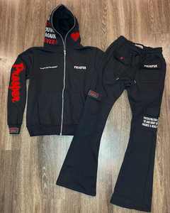 ชุดสเวตเตอร์ผ้าฝ้ายระบายอากาศได้ดีของผู้ชายชุดกันหนาวลำลองผ้าฝ้าย100% เป็นมิตรกับสิ่งแวดล้อมสีพื้นใส่สบาย - Product Image 4