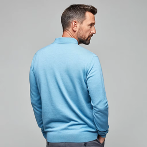 หรูหราสำหรับเสื้อโปโลแขนยาวเสื้อถักสำหรับสวมใส่สบายๆในฤดูหนาวระบายอากาศได้ดี FZ 2025ซิลค์สกรีนเทคนิคการย้อมธรรมดา - Product Image 1