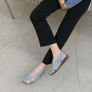 [JSHOE] Genuine Cowhide Delona Perforated Band Flats 3cm Women Comfort Slip On Casual <b>Shoes</b> - Product Image 6