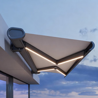 Auvent de carport de luxe pour escaliers, à cassette intégrale rétractable, en alliage d'aluminium extra épais, télécommandé, protection UV, durable