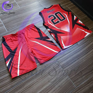 Uniformes de basket-ball sans manches noir et rouge contrastés, nouvelle tendance, confortables, respirants, de bonne qualité, par Zimvi Sports - Product Image 2
