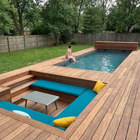 Panneaux de terrasse surélevés modulaires avec planches de surface en composite 3,28 x 3,28 pieds pour terrasses de jardin et zones autour d'une piscine