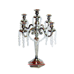 Candelabro cuadrado tradicional de Metal plateado, 5 brazos, cristal votivo, antiguo, hecho a mano, respetuoso con el medio ambiente, Navidad, Color personalizado - Product Image 6