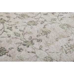 Alfombra Turca de 2.5x6.9 pies (77x210 cm), Ecológica, Vintage, Gris, de Lana con Parches y Base de Látex - Product Image 4