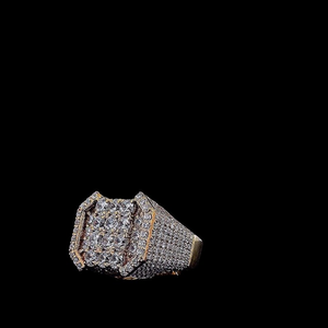 Anillo de cóctel de lujo para mujer, chapado en rodio, plata 925, moissanita, corte brillante, pavé, forma geométrica, joyería de fiesta, regalo elegante - Product Image 3