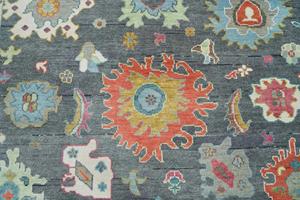 Tapis Oushak en laine tuftée à la main vert mat, tapis et ensembles délavés, taille personnalisée, sol de maison - Product Image 4