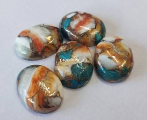 Ostra Cobre Turquesa Oval 4x6mm a 10x14mm Cabujón-Ostra Suelta Cobre Turquesa Calidad AAA - Product Image 2
