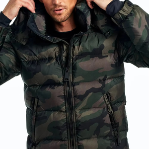 Chaqueta de Invierno Acolchada de Lona para Hombre, Precio de Fábrica, Ligera, con Cierre Frontal, Diseño Personalizado, Color Block, Elegante y Cálida - Product Image 4