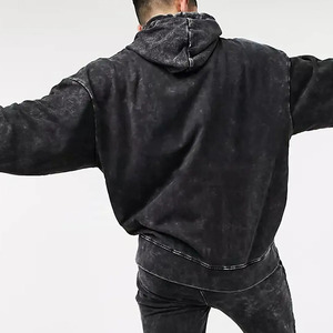 Sweat à capuche brodé en détresse pour hommes et femmes Sweat à capuche personnalisé en coton et polyester avec tissu lourd - Product Image 4