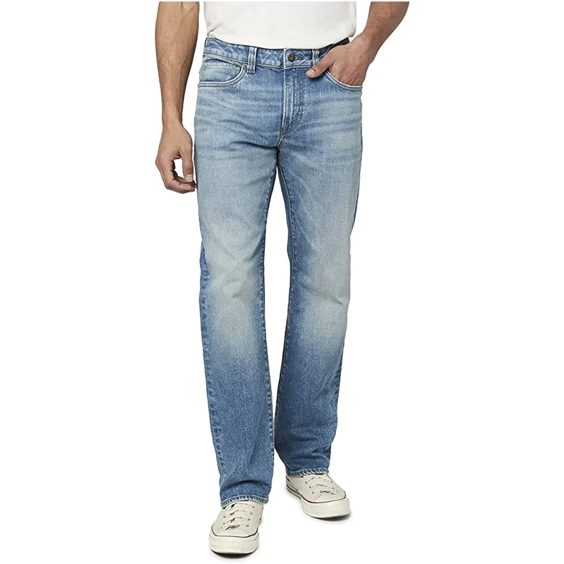 Pabrikan Jeans bordir kustom celana kargo Denim lurus pria merek gaya Jepang meruncing celana Jeans pengendara sepeda