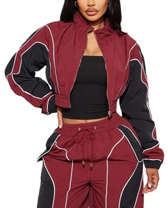 Survêtement coupe-vent pour femme de qualité supérieure, respirant, avec doublure en maille, fermeture éclair, en nylon, grandes tailles - Product Image 4