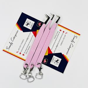 Pinzas Profesionales Somofy Enterprises de 90 Grados, Color Rosa, Acero Inoxidable, Puntas Suaves de 10 mm, Agarre Perfecto y Duradero para Extensión de Pestañas - Product Image 6