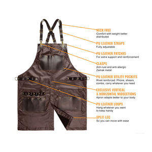 Maximizar el desgaste de alta calidad negro peluquero poliéster/nailon personalizable delantal salón peluquería capa herramienta bolsillos para peluquero - Product Image 3