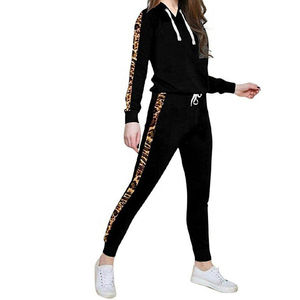 Sweat à capuche deux pièces et pantalon de jogging pour femmes avec logo personnalisé Ensemble de survêtement 100% coton avec fermeture à cordon pour l'hiver - Product Image 3