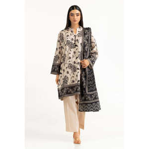 Traje Casual de 3 Piezas para Mujer, Color Beige, Estampado, Algodón y Elastano, Dos Piezas, Top Largo y Pantalones Cortos, Talla XL, para Primavera/Verano/Invierno - Product Image 4