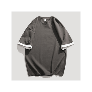 2023 dernier Street Wear mode personnalisé imprimé Logo hommes T-Shirts 100% coton contraste garniture T-Shirts - Product Image 1