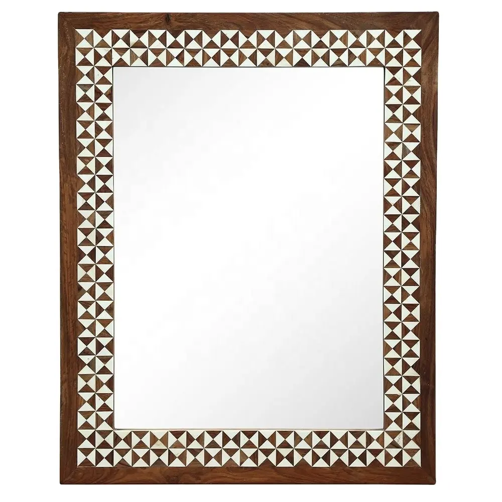مرآة خشبية فاخرة للجدران لإطار المرايا بطول الجدران الكامل أثاث غرف النوم ديكور منزلي مرآة أرضية من الخشب الصلب