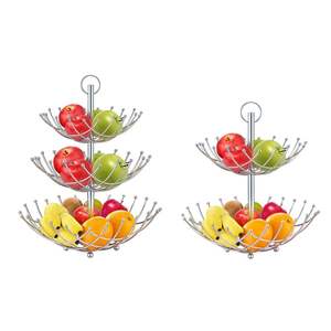 Corbeille à fruits en métal conçue pour une décoration de cuisine fonctionnelle, offrant une base robuste et une circulation d'air optimale, idéale pour les fruits. - Product Image 2