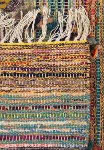 Tapis textiles traditionnels en laine, tapis indiens faits à la main en gros pour le salon, tapis chindi géométrique - Product Image 3