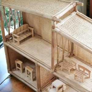 Le plus récent gros Dreamhouse rotin maison de poupée pour les filles de haute qualité semblant jouet enfants poupée Villa avec meubles de chambre de poupée - Product Image 2