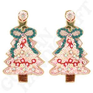 Pendientes de gota de moda festiva hechos a mano joyería con cuentas de Navidad con detalles intrincados regalo de celebraciones - Product Image 3