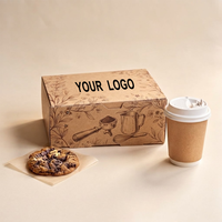 Boîte à emporter personnalisée pour boulangerie avec porte-gobelet, emballage alimentaire pour café et restaurant, vente en gros