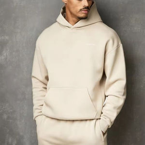 Personalización 100% algodón logo Drop Shoulder Boxy Hoodies para hombres Athletic Heavyweight Hoodies personalizado impreso al por mayor - Product Image 1