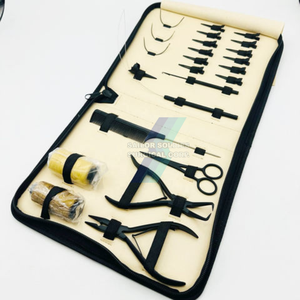 Pince à cheveux en acier inoxydable, lot de 3, pince à pointe, outils de pose d'extensions de cheveux DIY, lot de pinces, pince pour kit d'extensions de cheveux avec pochette - Product Image 4