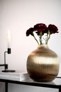 Vase à fleurs en laiton de style européen Pot entièrement martelé Design Vintage Looks Mid Century New Antique Brass Vase made in India - Product Image 5