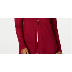 Cardigan Lungo Rosso Casual da Donna Karen Scott, Taglia S, Ricamato con Bottoni, in Lana e Acrilico, per la Stagione Autunnale - Product Image 3